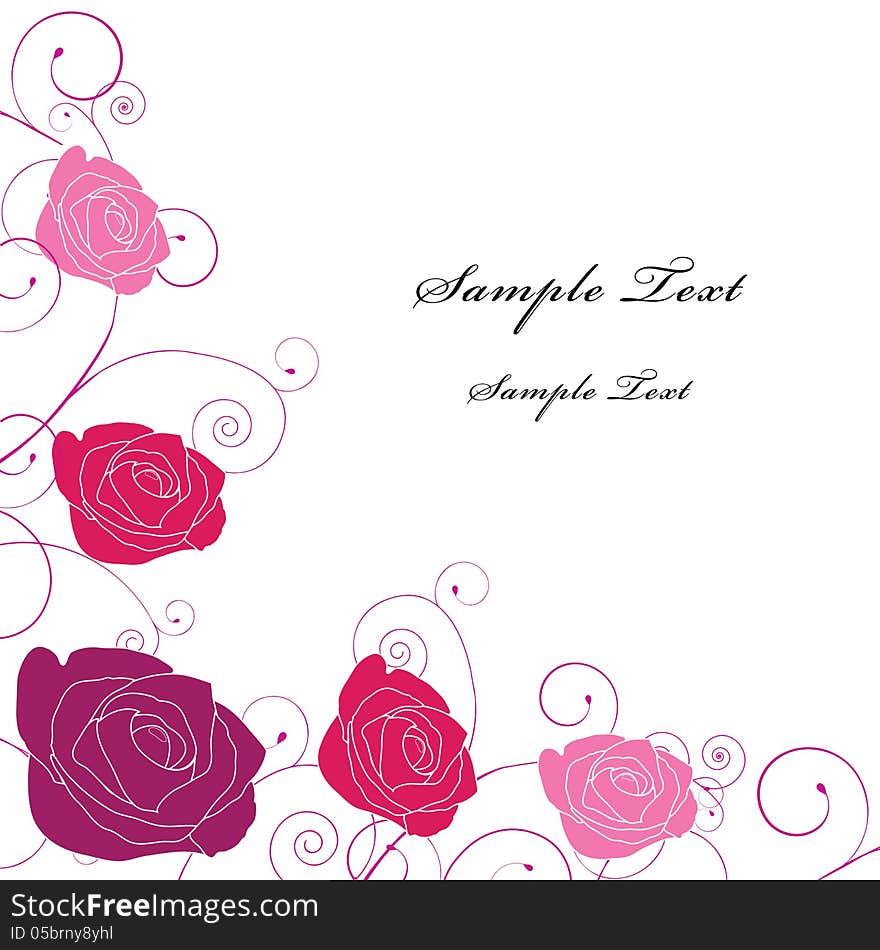 Floral greeting card background design