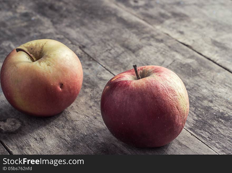 Apples on a wooden table. Apples on a wooden table