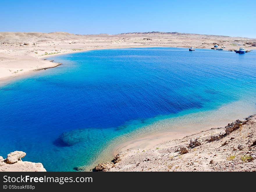 Blue bay in Africa