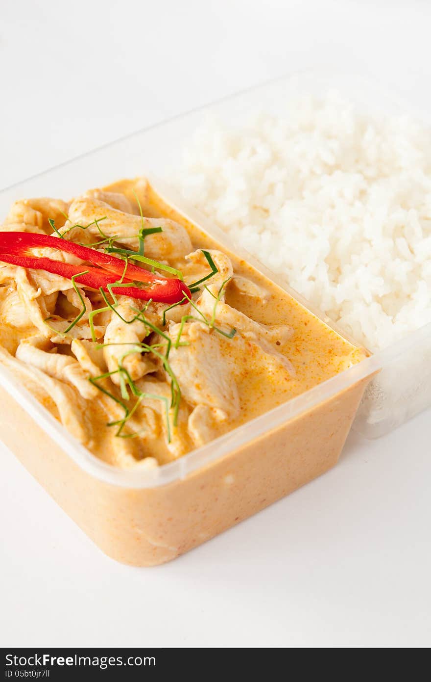 Thai Take Away Food, Panang Curry With Rice