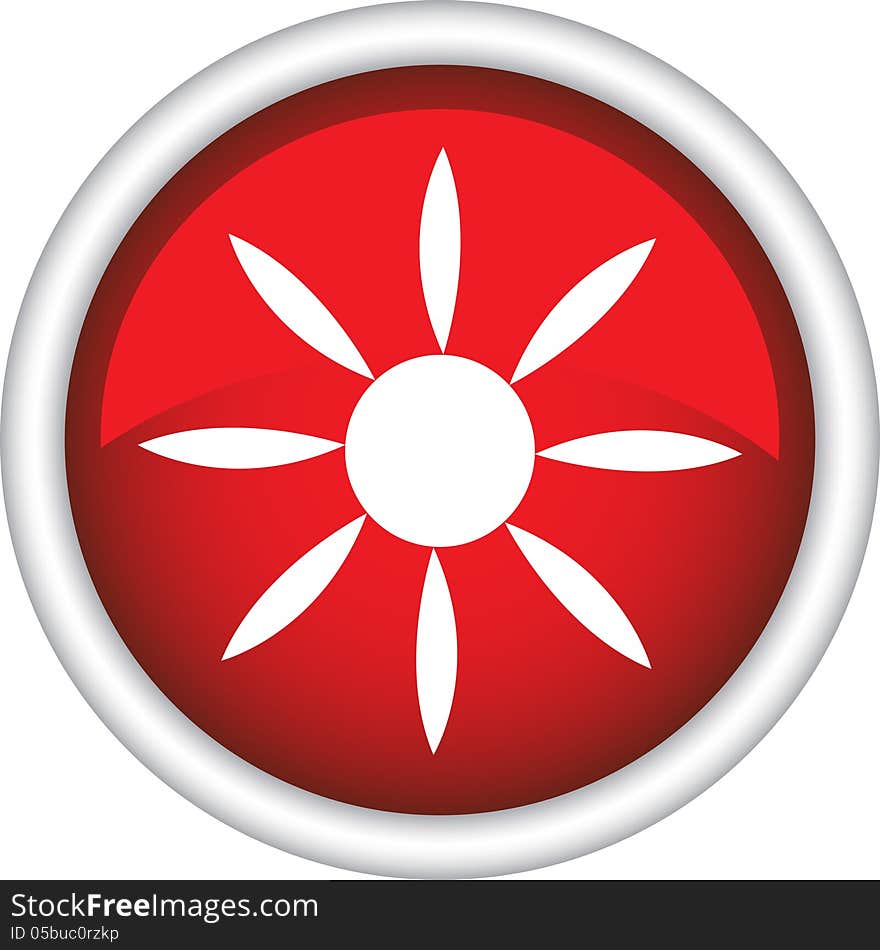 Stock Image - Circular sign with a picture of the sun. Stock Image - Circular sign with a picture of the sun