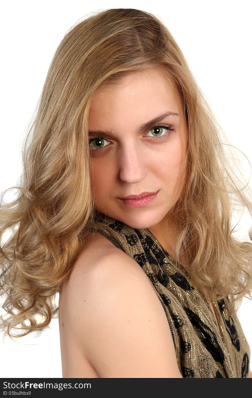 Portrait of a young blonde attractive girl