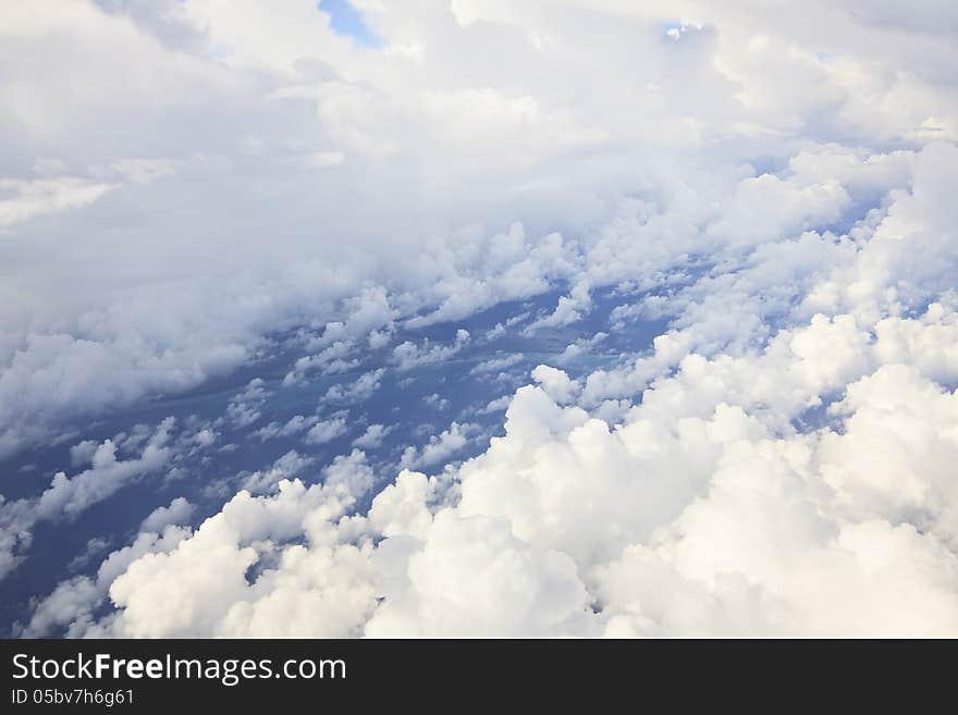 Cumulus Clouds Over The Atlantic Ocean