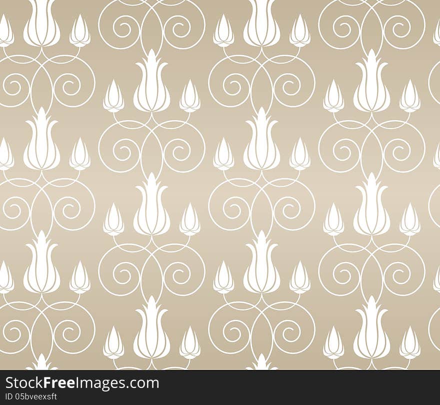 Vector background with white floral pattern. Vector background with white floral pattern