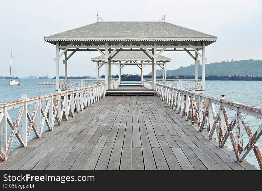 Beautiful old pavilion on Sichang island at chonburi province,Th