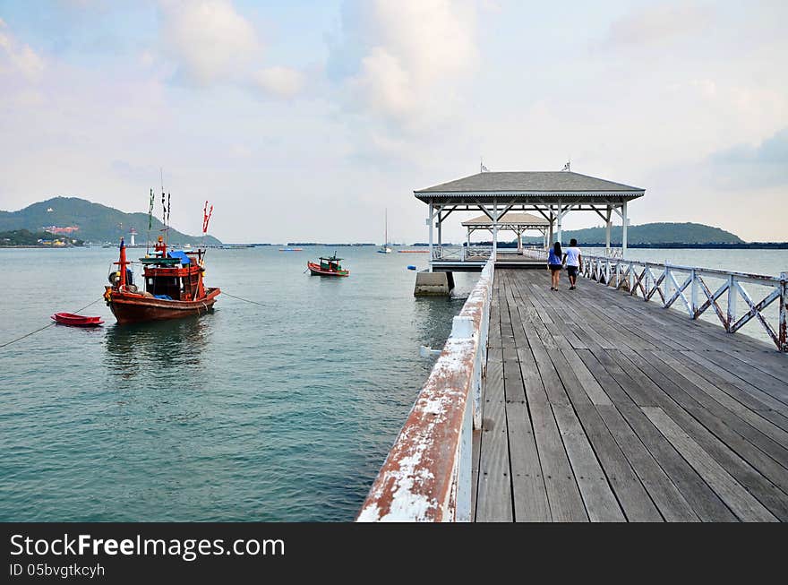 Beautiful old pavilion on Sichang island at chonburi province,Th