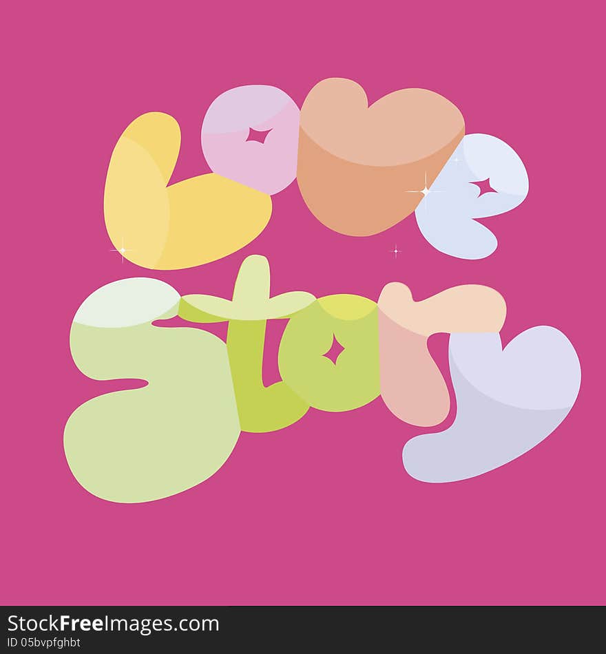 Love message banner vector illustration. Love message banner vector illustration