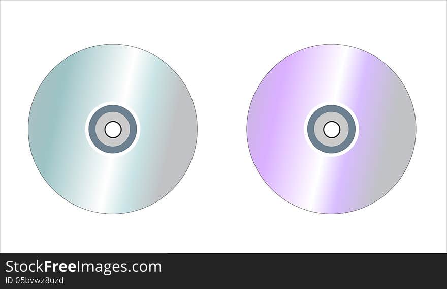 Illustration of a CD/DVD isolated on white. Illustration of a CD/DVD isolated on white