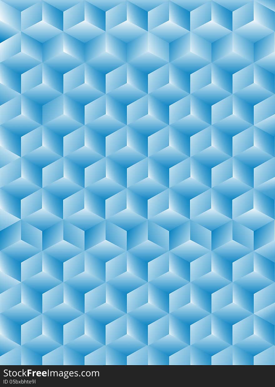 Geometric abstract background with gradients and blue cubes. Geometric abstract background with gradients and blue cubes