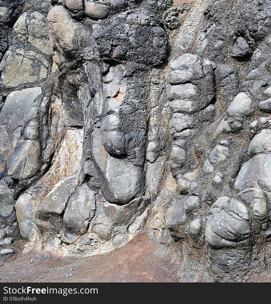 Close up lava rock formation near of Giant's Causeway