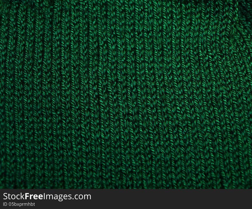 Front side of green knit pattern