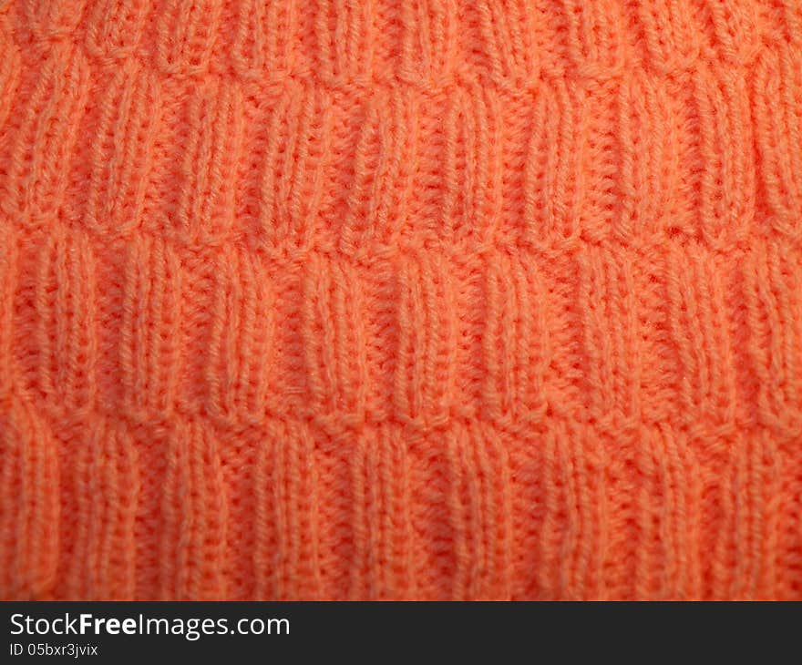 Front side of orange knit pattern