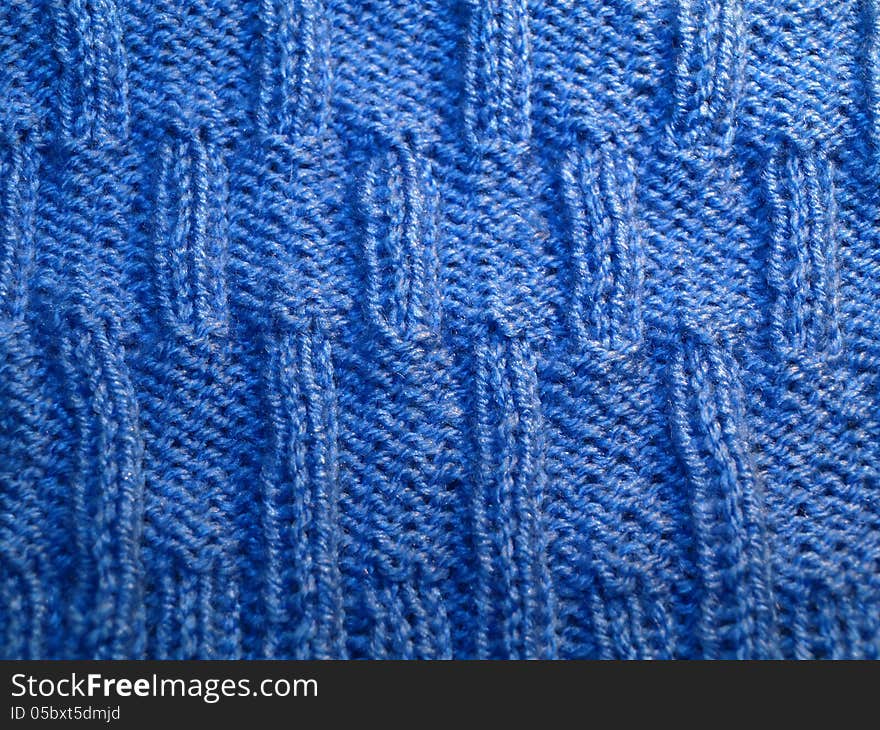 Front side of blue knit pattern