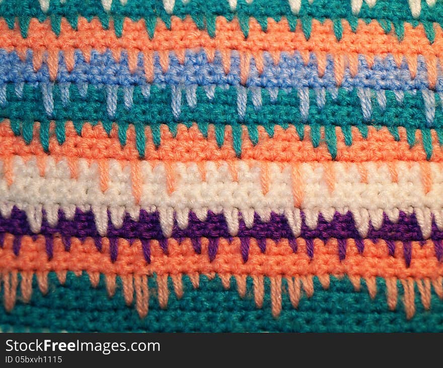 Front side of colorful knit pattern