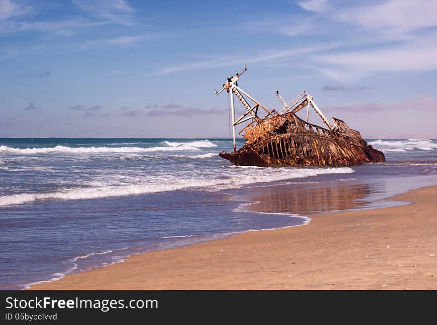 Ship Wreck On Sea