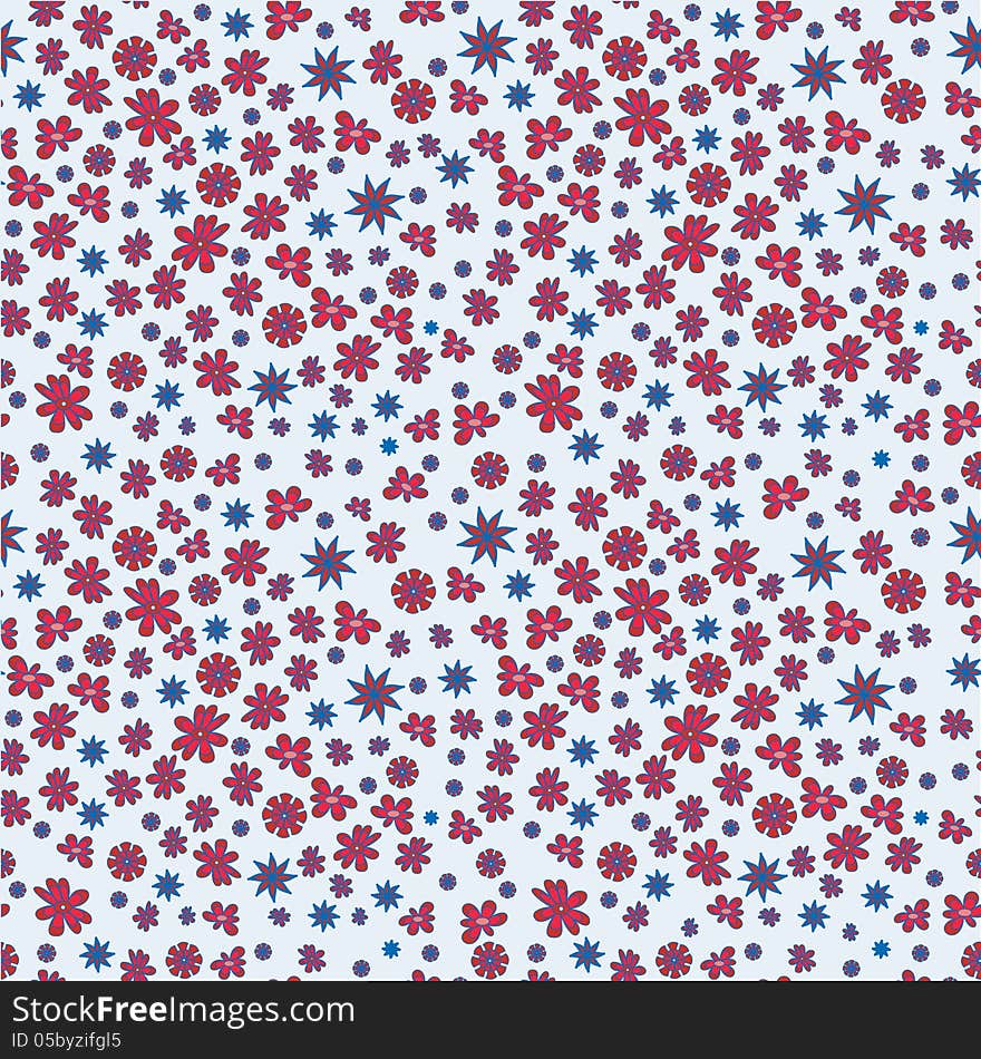 Abstract floral pattern (illustration with clipping mask). Abstract floral pattern (illustration with clipping mask).