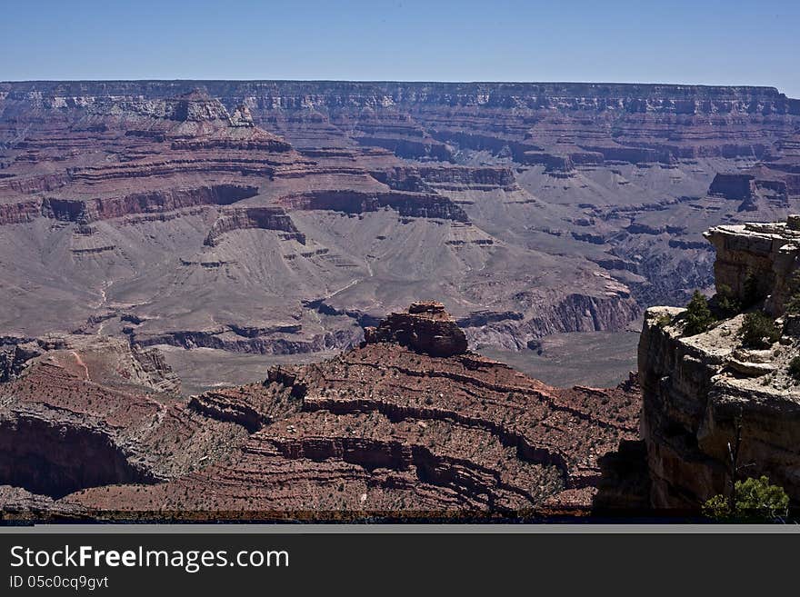 Grand Canyon and horizon as seen from the south ridge. Grand Canyon and horizon as seen from the south ridge.