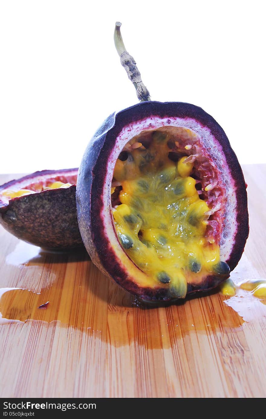 Passionfruit On Chopping Board