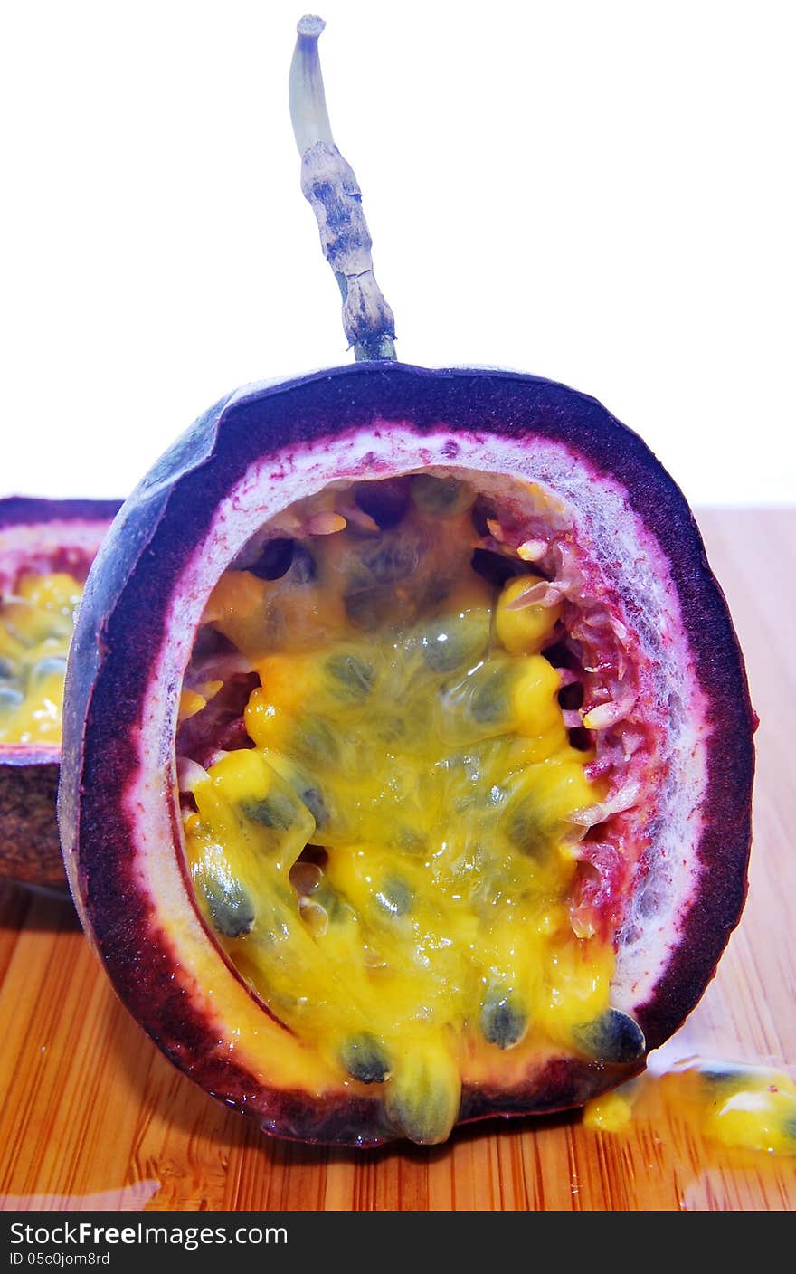 Passionfruit On Chopping Board