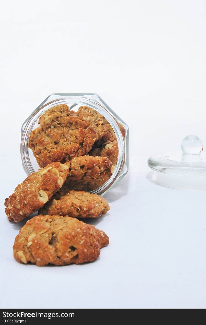 Anzac oat biscuits in jar