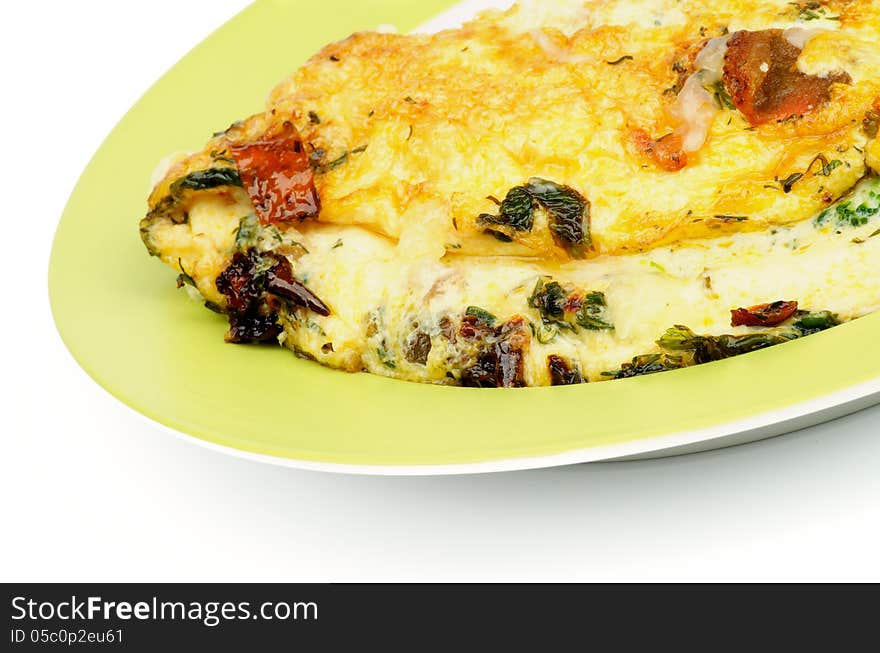 Omelet With Tomatoes And Greens