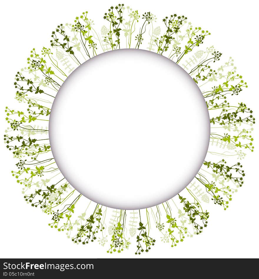 Vector floral round frame.