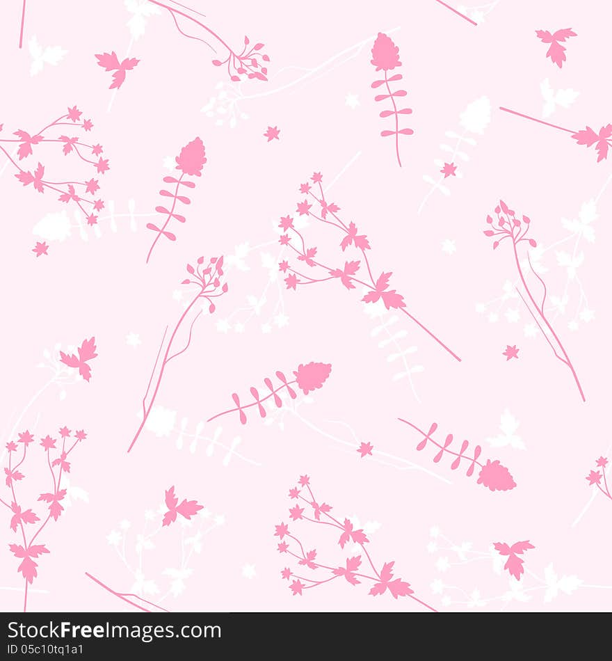 Vector illustration seamless pink background with flowers. Vector illustration seamless pink background with flowers.