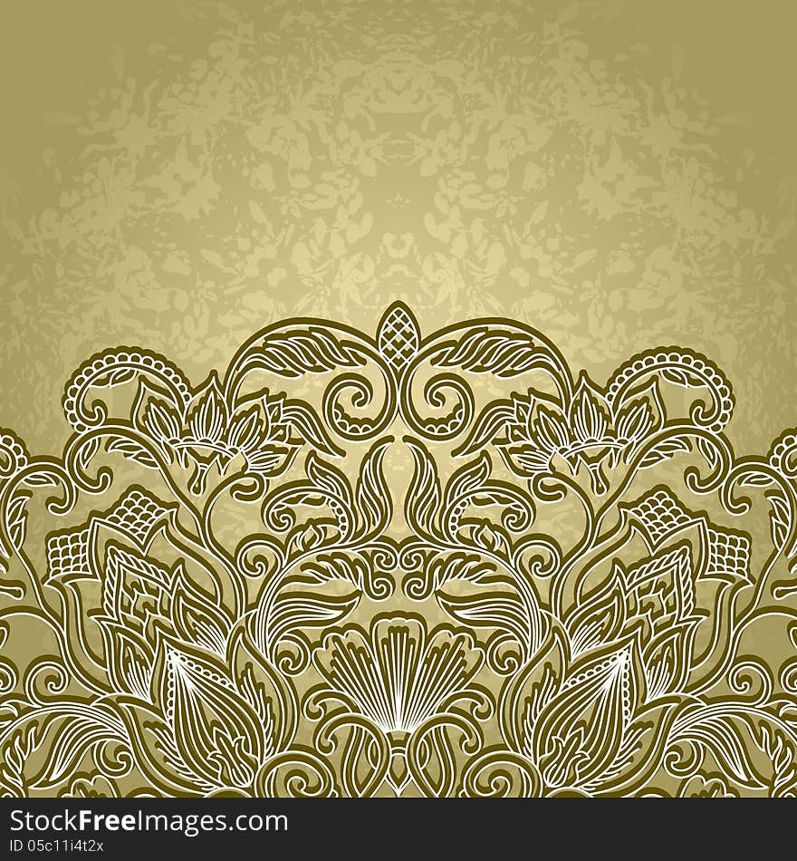 Vector illustration with floral pattern for greeting card. Vector illustration with floral pattern for greeting card.