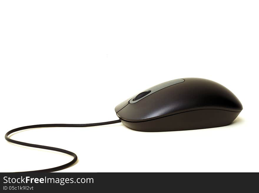 Black Colored Computer Mouse isolated on white. Black Colored Computer Mouse isolated on white.