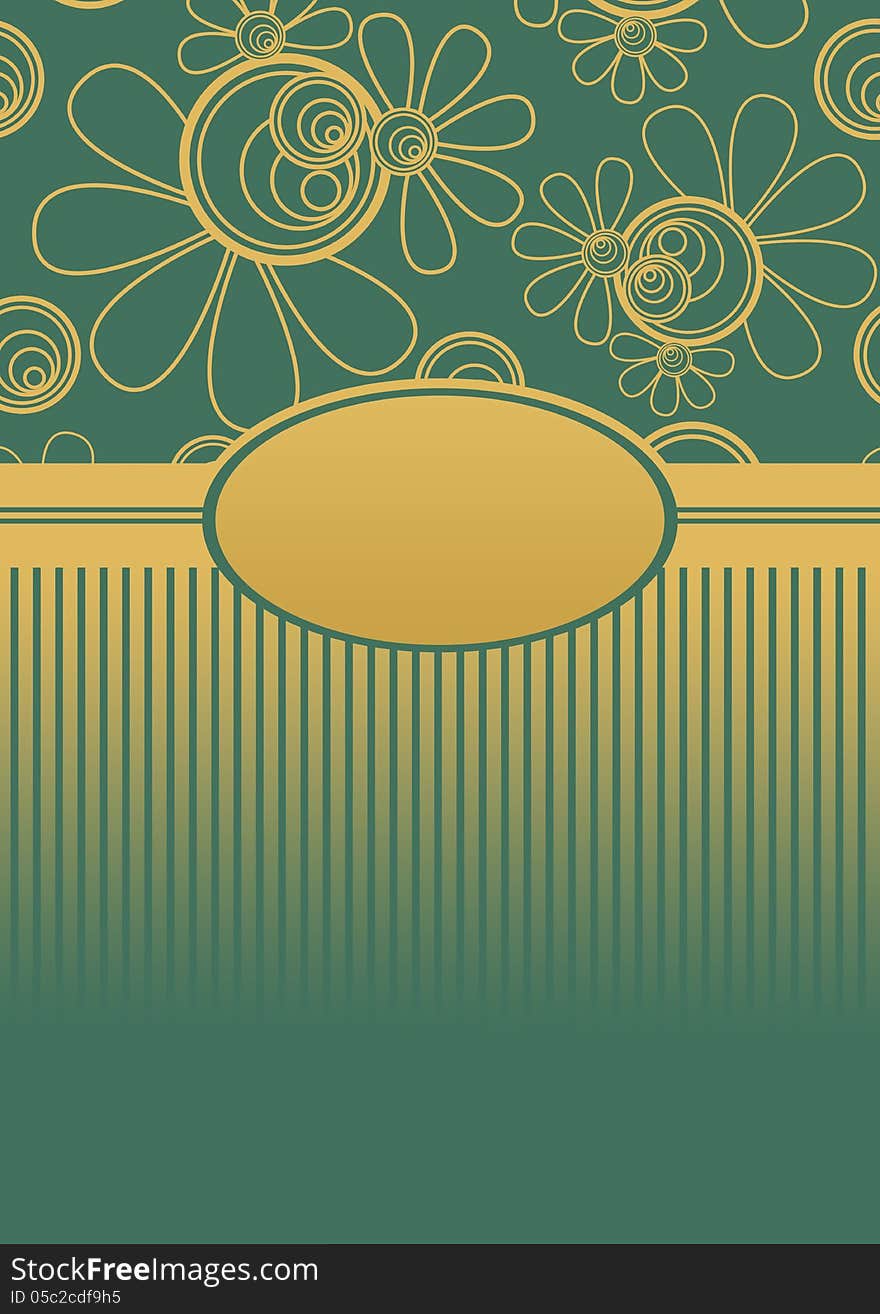 Floral Menu Cover Green Golden