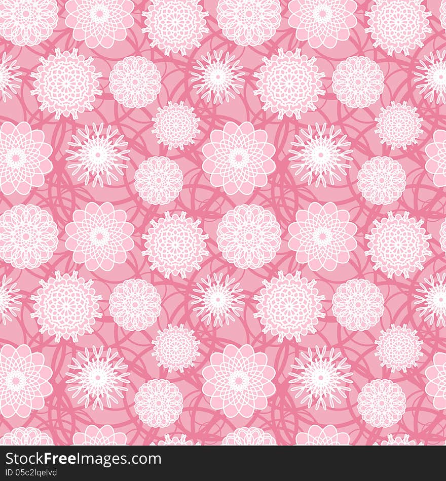 Pink seamless pattern of floral ornament. Vector illustration. Pink seamless pattern of floral ornament. Vector illustration