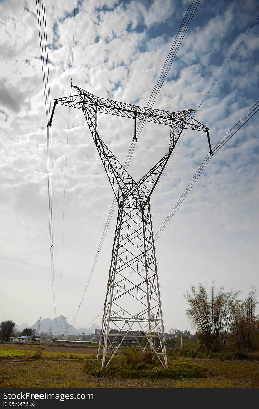 High voltage power tower