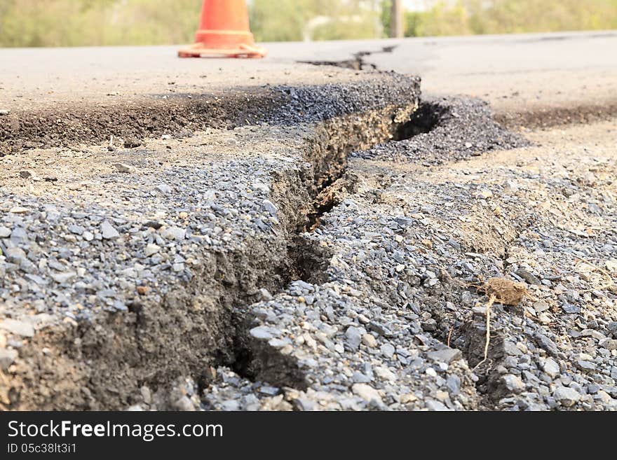 Cracked Asphalt Road