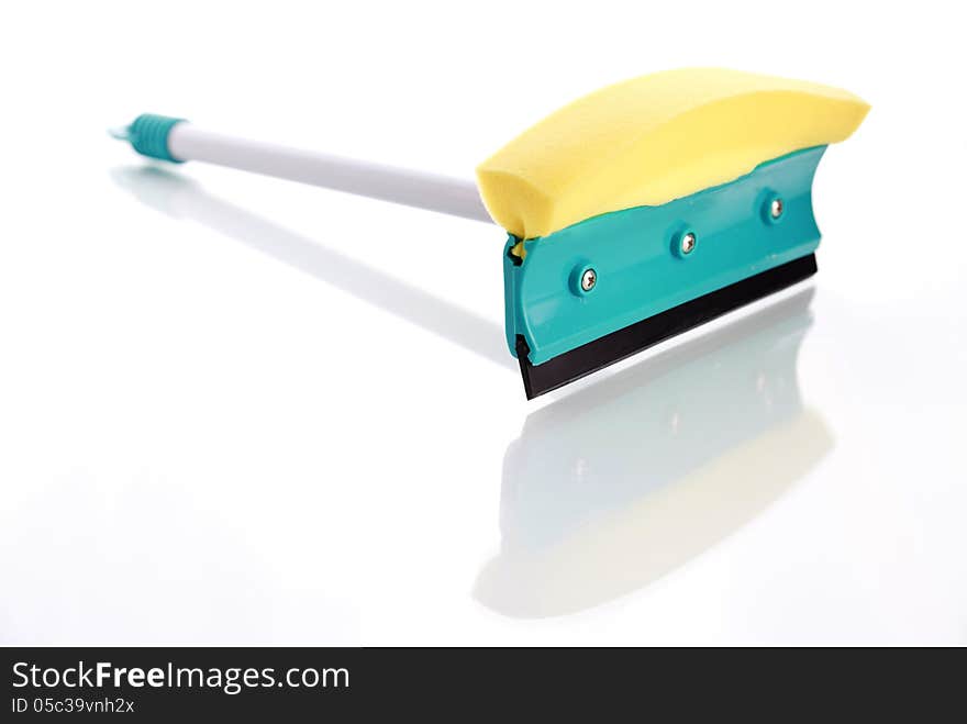 Glass cleaning tool with shadow on a white background