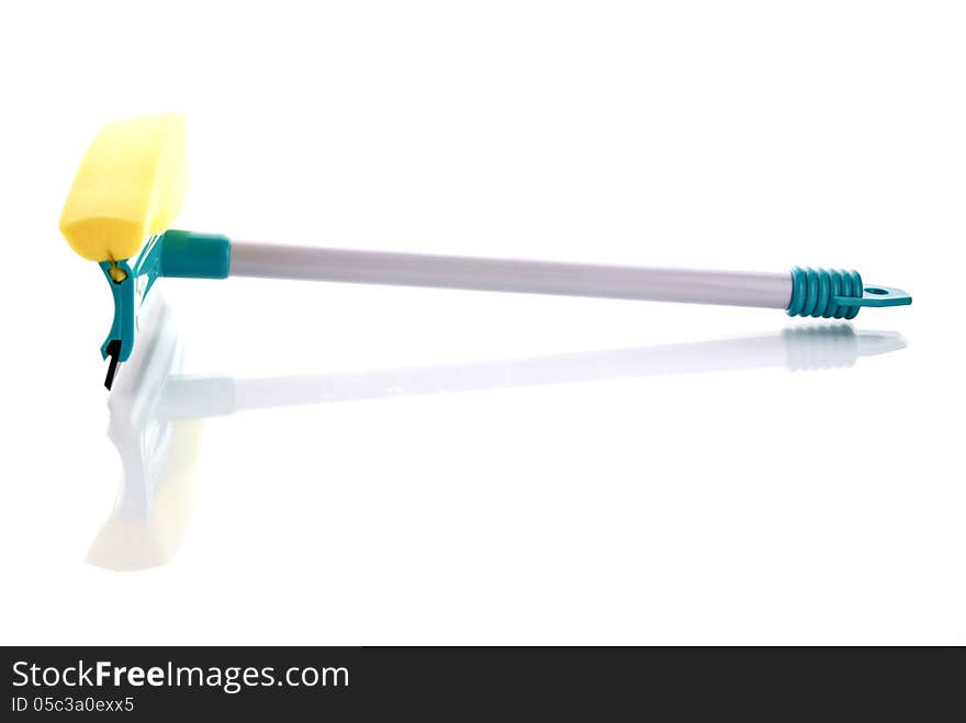 Glass cleaning tool with shadow on a white background