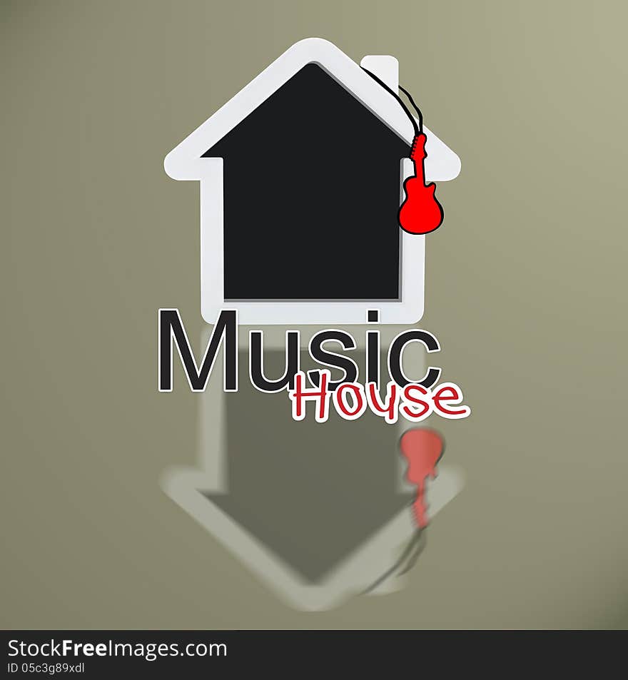 Music house with Music house text