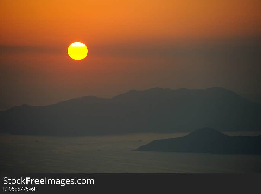 Beautiful Sunset of China Sea