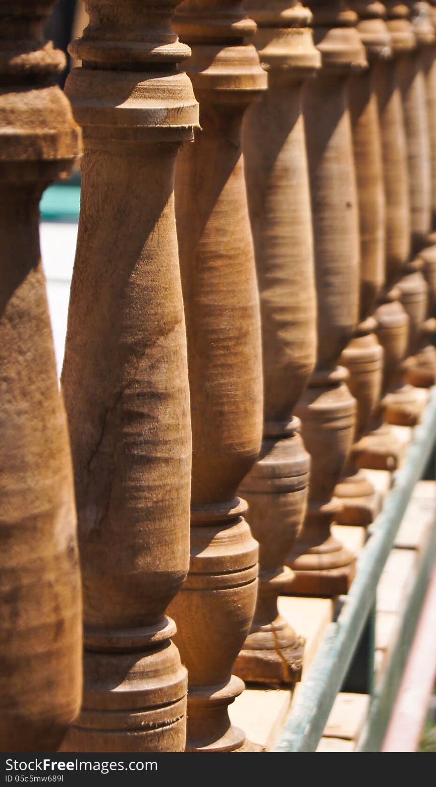 Wood balcony on 2nd floor Pattaya Thailand