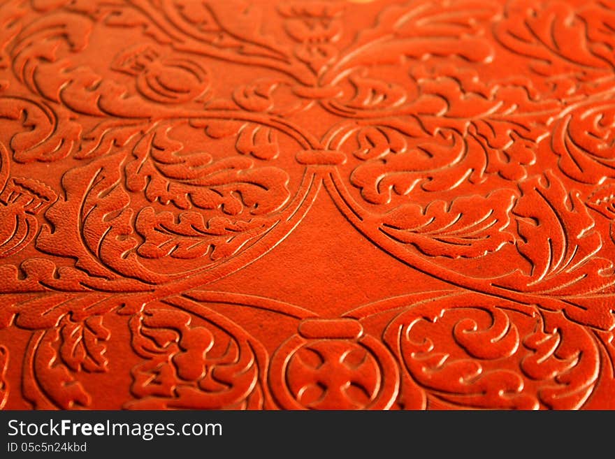 Background of brown leather textured