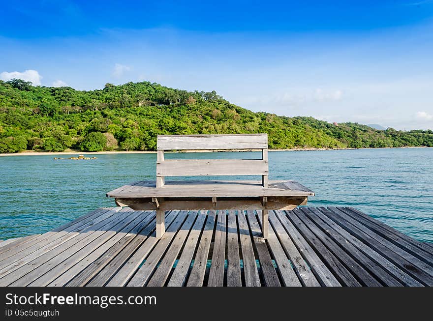 Chair on the shore near the sea