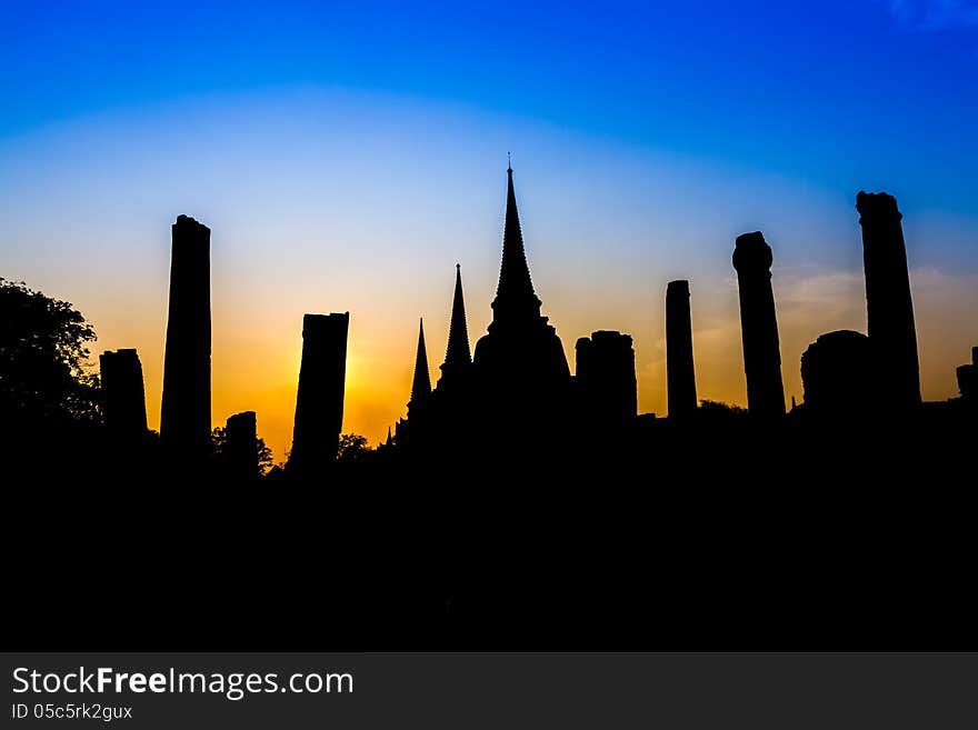 Pagoda at wat Phra sri sanphet temple