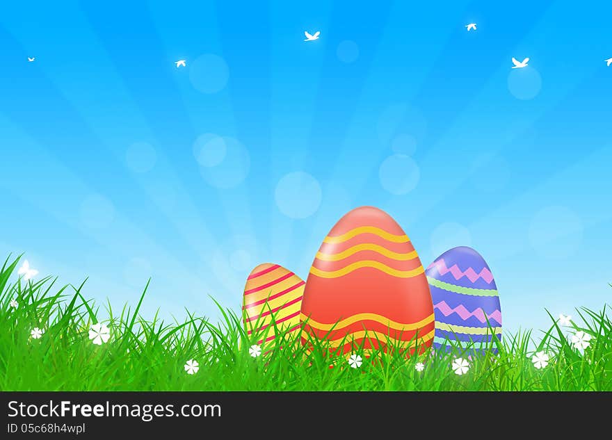 Easter celebration decorated nature fresh air background