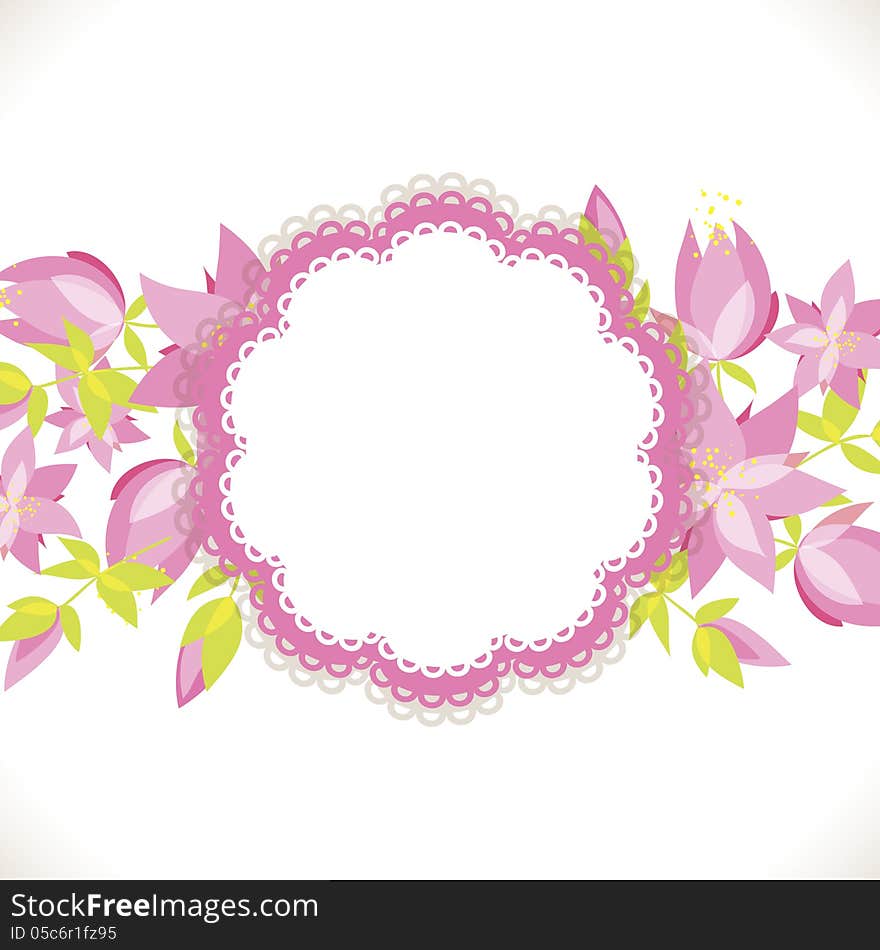 Vector summer background with flowers. Vector summer background with flowers