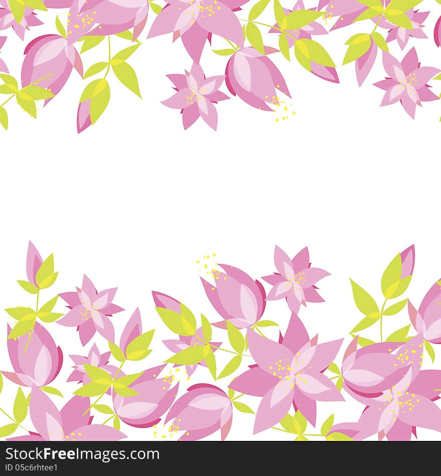 Vector summer background with flowers. Vector summer background with flowers