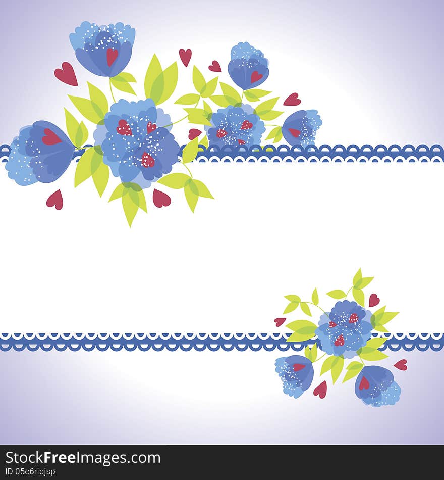 Vector summer background with flowers. Vector summer background with flowers