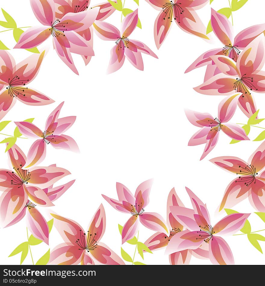 Vector summer background with flowers. Vector summer background with flowers