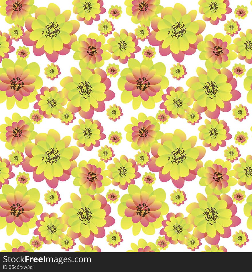 Vector seamless background with flowers. Vector seamless background with flowers