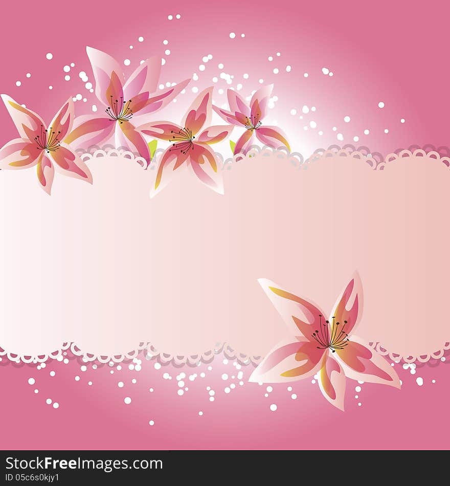 Vector summer background with flowers. Vector summer background with flowers