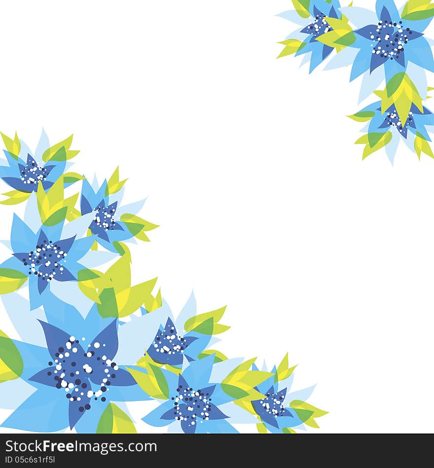 Vector summer background with flowers. Vector summer background with flowers