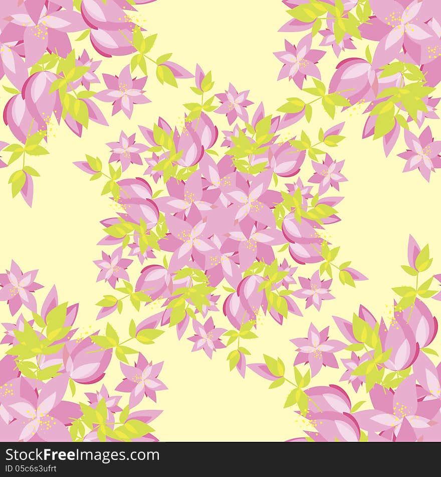 Vector seamless background with flowers. Vector seamless background with flowers